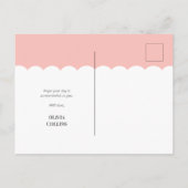 ハッピーマザーズデイピンクフローラかわいいホタテモダンロ シーズンポストカード (裏面)