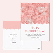 ハッピーマザーズデイピンクフローラかわいいホタテモダンロ シーズンポストカード