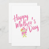 ハッピーマザーズデイピンクフローラタイポグラフィ (正面/裏面)
