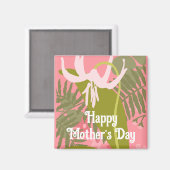 ハッピーマザーズデイピンクフローラマグネット マグネット (正面/裏面)