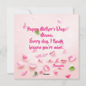 ハッピーマザーズデイピンクローズウォーターカラーフローラ シーズンカード (裏面)