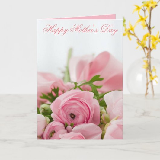 ハッピーマザーズデイピンクローズ カード (黄色い花)