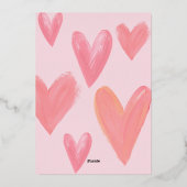 ハッピーマザーズデイピンク色図解入りの、写真付きの 箔シーズンカード (裏面)