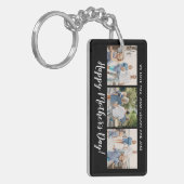 ハッピーマザーズデイフォトコラージュカスタムブラック キーホルダー (正面左)