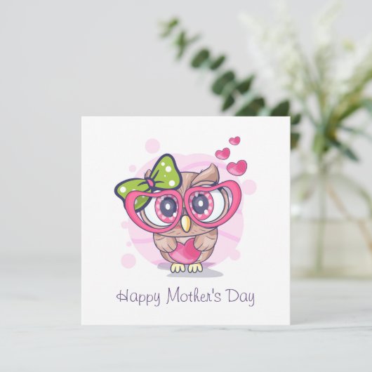 ハッピーマザーズデイフクロウピンクラブハート シーズンカード (スタンド正面)