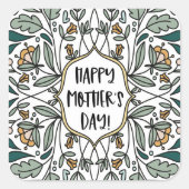 ハッピーマザーズデイフローライラスト スクエアシール (正面)