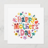 ハッピーマザーズデイフローラクールレタリングデザイン シーズンカード (正面/裏面)