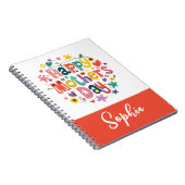 ハッピーマザーズデイフローラスタイリッシュレタリング ノートブック (右側)