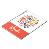 ハッピーマザーズデイフローラスタイリッシュレタリング ノートブック (左側)