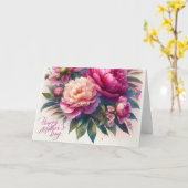 ハッピーマザーズデイフローラホリディグリーティング カード (黄色い花)