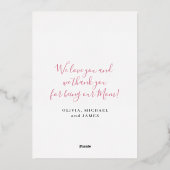 ハッピーマザーズデイフローラ金ゴールドフォイルグリーティングカード 箔シーズンカード (裏面)