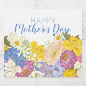 ハッピーマザーズデイフローラ開花 スパークリングワインラベル (シングルラベル)