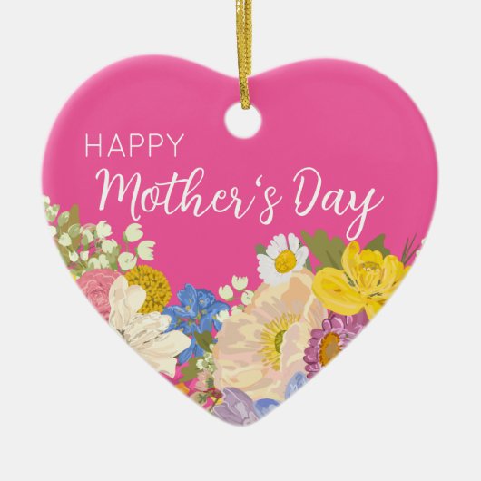 ハッピーマザーズデイフローラ開花 セラミックオーナメント (正面)
