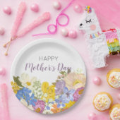 ハッピーマザーズデイフローラ開花 ペーパープレート (パーティー)