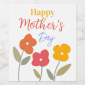 ハッピーマザーズデイフローラ開花 ワインラベル (シングルラベル)