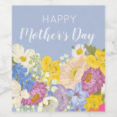 ハッピーマザーズデイフローラ開花 ワインラベル (シングルラベル)