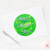 ハッピーマザーズデイブライトグリーンバラ ラウンドシール (封筒)