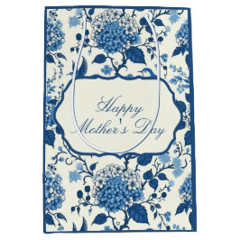 ハッピーマザーズデイブルーチノエレガントイセリーフローラ ミディアムペーパーバッグ