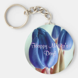 ハッピーマザーズデイブルーチューリップ キーホルダー