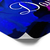 ハッピーマザーズデイブルーパープルバラ ポスター (角)