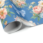ハッピーマザーズデイブルーフローラ ラッピングペーパー (ロールコーナー)