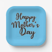 ハッピーマザーズデイブルー紙プレート ペーパープレート (正面)