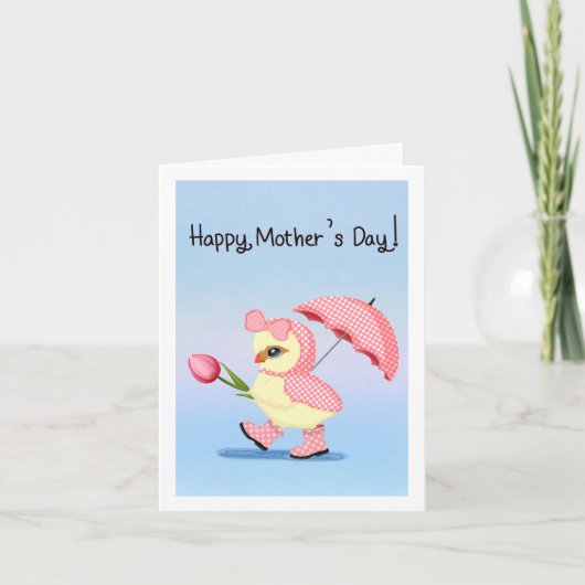 ハッピーマザーズデイベビーチックインザレイン カード (正面)