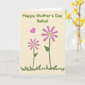 ハッピーマザーズデイベビー&バババフラワーカード カード (黄色い花)