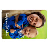 ハッピーマザーズデイホワイトスクリプト写真テンプレート マグネット (横)