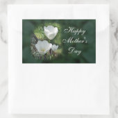 ハッピーマザーズデイホワイトチューリップ 長方形シール (バッグ)