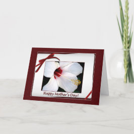 ハッピーマザーズデイホワイトハイビスカス カード