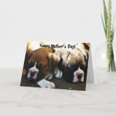 ハッピーマザーズデイボクサーのパピーズあいさつカード カード (正面)