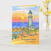 ハッピーマザーズデイママライトハウスサンライズ カード (黄色い花)