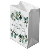 ハッピーマザーズデイユーカリの水色の葉 ミディアムペーパーバッグ (正面アングル)