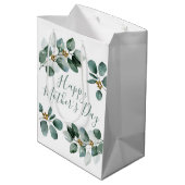 ハッピーマザーズデイユーカリの水色の葉 ミディアムペーパーバッグ (裏面アングル)