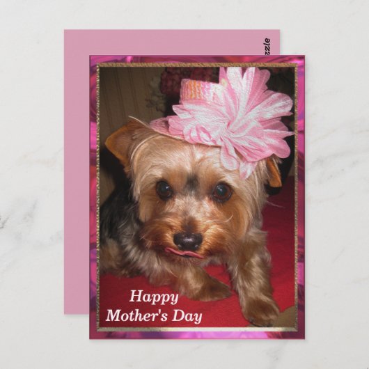 ハッピーマザーズデイヨークシャーテリア ポストカード (正面/裏面)