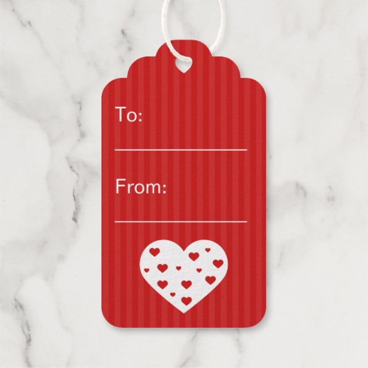 ハッピーマザーズデイラブリーレッドホワイトハート ギフトタグ (裏面)