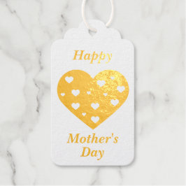 ハッピーマザーズデイラブリーレッドホワイトハート ギフトタグ