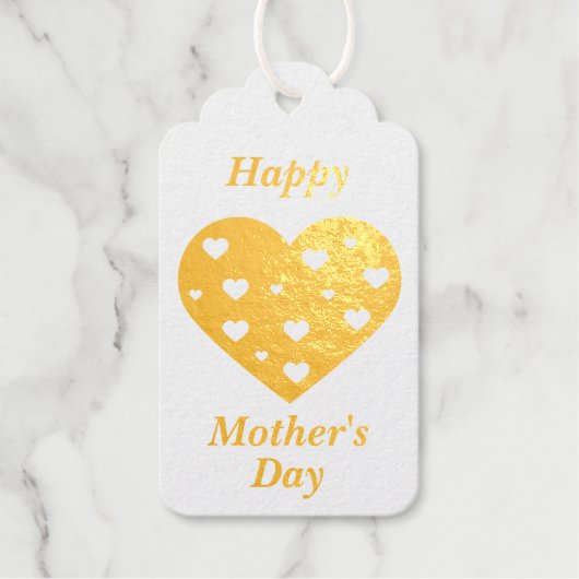 ハッピーマザーズデイラブリーレッドホワイトハート ギフトタグ (正面)