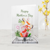 ハッピーマザーズデイラブ&感謝おばあちゃん カード (黄色い花)