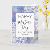 ハッピーマザーズデイラベンダーパープルフローラ曼荼羅 カード (黄色い花)