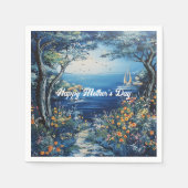 ハッピーマザーズデイレイクシーン スタンダードカクテルナプキン (正面)