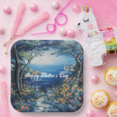 ハッピーマザーズデイレイクシーン ペーパープレート (パーティー)