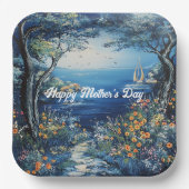 ハッピーマザーズデイレイクシーン ペーパープレート (正面)