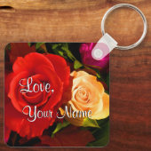 ハッピーマザーズデイレッドイエローローズキーチェーン キーホルダー (裏面)