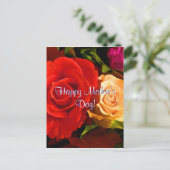 ハッピーマザーズデイレッドイエローローズ ポストカード (スタンド正面)
