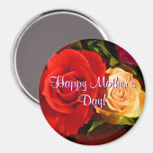 ハッピーマザーズデイレッドイエローローズ マグネット (正面/裏面)