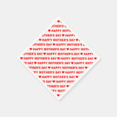 ハッピーマザーズデイレッドオンホワイトペーパーナプキン スタンダードカクテルナプキン (角)