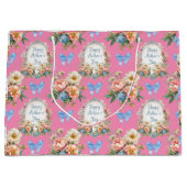 ハッピーマザーズデイロマンチックピンク ラージペーパーバッグ (正面)