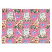 ハッピーマザーズデイロマンチックピンク ラージペーパーバッグ (裏面)